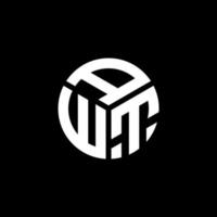création de logo de lettre awt sur fond noir. concept de logo de lettre initiales créatives awt. conception de lettre awt. vecteur