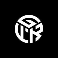 création de logo de lettre gfk sur fond noir. concept de logo de lettre initiales créatives gfk. conception de lettre gfk. vecteur