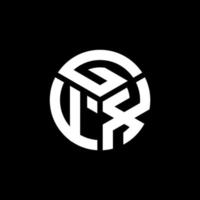 création de logo de lettre gfx sur fond noir. concept de logo de lettre initiales créatives gfx. conception de lettre gfx. vecteur