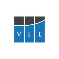 création de logo de lettre vfe sur fond blanc. concept de logo de lettre initiales créatives vfe. conception de lettre vfe. vecteur