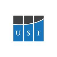 création de logo de lettre usf sur fond blanc. concept de logo de lettre initiales créatives usf. conception de lettre usf. vecteur