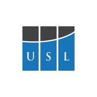 création de logo de lettre usl sur fond blanc. concept de logo de lettre initiales créatives usl. conception de lettre usl. vecteur