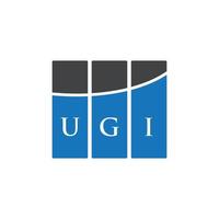 création de logo de lettre ugi sur fond blanc. concept de logo de lettre initiales créatives ugi. conception de lettre ugi. vecteur