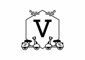 lettre initiale v dans le cadre du scooter vecteur