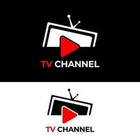 modèle de conception de logo de chaîne de télévision ou de télévision vecteur