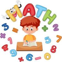 conception de polices pour les mathématiques avec une fille et des chiffres vecteur