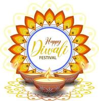 bannière du festival indien joyeux diwali vecteur