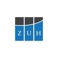 création de logo de lettre zuh sur fond blanc. concept de logo de lettre initiales créatives zuh. conception de lettre zuh. vecteur