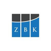 création de logo de lettre zbk sur fond blanc. concept de logo de lettre initiales créatives zbk. conception de lettre zbk. vecteur