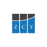 création de logo de lettre zcy sur fond blanc. concept de logo de lettre initiales créatives zcy. conception de lettre zcy. vecteur