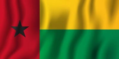 guinée-bissau réaliste waving flag vector illustration. symbole d'arrière-plan du pays national. le jour de l'indépendance