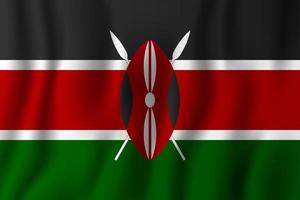 kenya réaliste waving flag vector illustration. symbole d'arrière-plan du pays national. le jour de l'indépendance