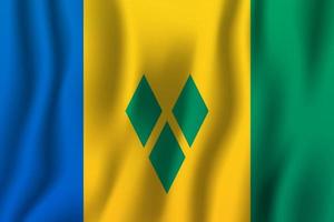 saint vincent et les grenadines illustration vectorielle de drapeau ondulant réaliste. symbole d'arrière-plan du pays national. le jour de l'indépendance vecteur