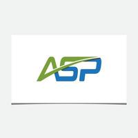 vecteur de conception de logo initial asp