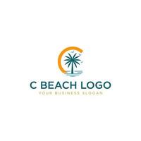 c vecteur de conception de logo de plage