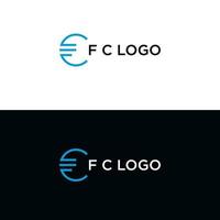 création de logo cf ou fc vecteur