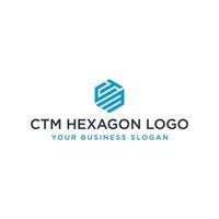 vecteur de conception de logo hexagonal ctm ou utm