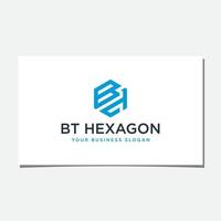vecteur de conception de logo bt hexagone