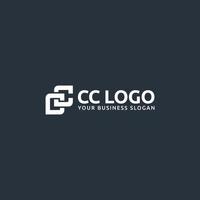 vecteur de conception de logo initial cc
