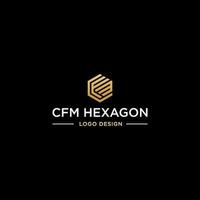 vecteur de conception de logo hexagonal cfm