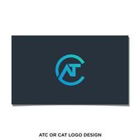 conception initiale du logo 'atc' ou 'cat' vecteur