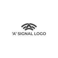 vecteur de conception de logo de signal initial 'a'.