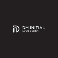 vecteur de conception de logo initial dm