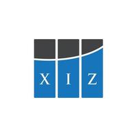 création de logo de lettre xiz sur fond blanc. concept de logo de lettre initiales créatives xiz. conception de lettre xiz. vecteur