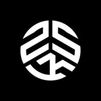 création de logo de lettre zsk sur fond noir. concept de logo de lettre initiales créatives zsk. conception de lettre zsk. vecteur
