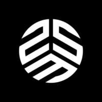 création de logo de lettre zsm sur fond noir. concept de logo de lettre initiales créatives zsm. conception de lettre zsm. vecteur