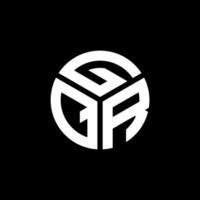 création de logo de lettre gqr sur fond noir. concept de logo de lettre initiales créatives gqr. conception de lettre gqr. vecteur