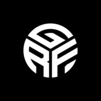 création de logo de lettre grf sur fond noir. concept de logo de lettre initiales créatives grf. conception de lettre grf. vecteur