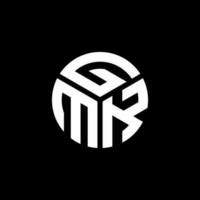 création de logo de lettre gmk sur fond noir. concept de logo de lettre initiales créatives gmk. conception de lettre gmk. vecteur