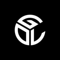 création de logo de lettre gol sur fond noir. concept de logo de lettre initiales créatives gol. conception de lettre gol. vecteur