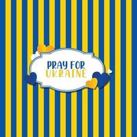 priez pour l'ukraine motif de lignes rayées avec illustration de badge vecteur