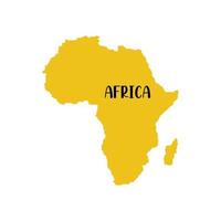silhouette isolé jaune pays africain carte vecteur