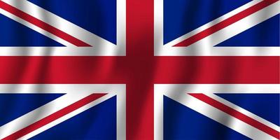 illustration vectorielle de drapeau ondulant réaliste du royaume-uni. symbole d'arrière-plan du pays national. le jour de l'indépendance vecteur