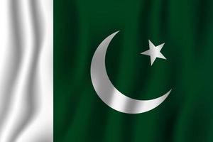 pakistan réaliste waving flag vector illustration. symbole d'arrière-plan du pays national. le jour de l'indépendance