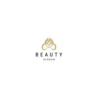 luxe, femme, beauté, ligne, logo, icône, conception, gabarit, plat, vecteur