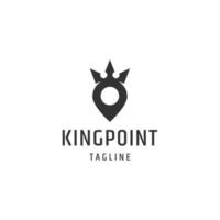 modèle de conception d'icône de logo king point vecteur plat