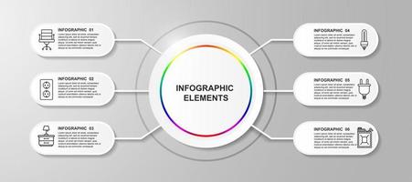 modèle de conception d'organigramme d'entreprise infographc. vecteur de présentation de diagramme de cercle.