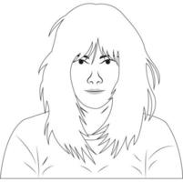 personnage féminin pour livre de coloriage. illustration vectorielle vecteur