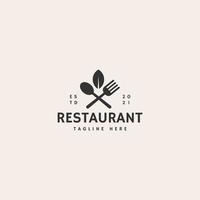 restaurant icône signe symbole hipster vintage logo design vecteur