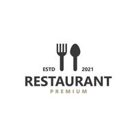 restaurant icône signe symbole hipster vintage logo design vecteur