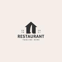 restaurant icône signe symbole hipster vintage logo design vecteur