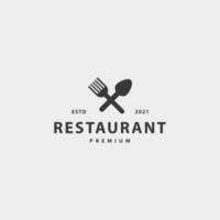 restaurant icône signe symbole hipster vintage logo design vecteur