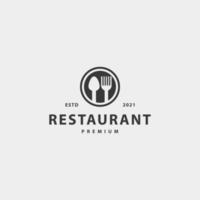 restaurant icône signe symbole hipster vintage logo design vecteur