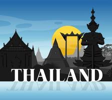 fond dattraction touristique emblématique de la thaïlande vecteur