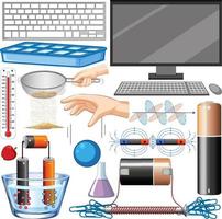 équipements scientifiques avec de nombreux outils vecteur