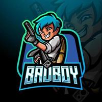 conception de mascotte de logo esport bad boy. vecteur